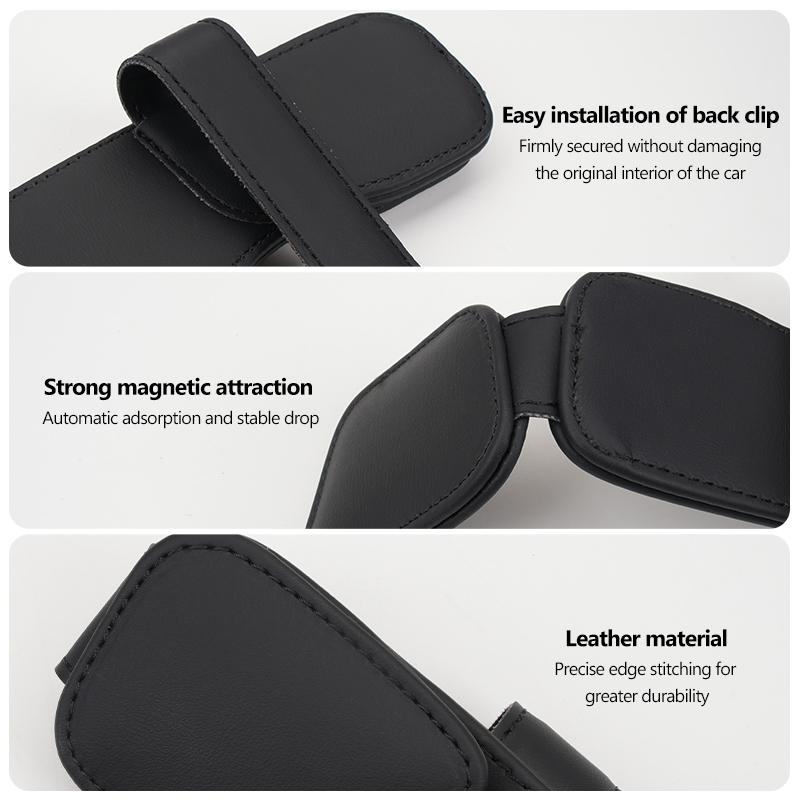 CRS1 Leather Car Sun Visor Glasses Case Card Ticket Pen Buckle Clip For Mercedes Benz CLK GLC W212 C200 C300 W203 W204 W205 W169 W176