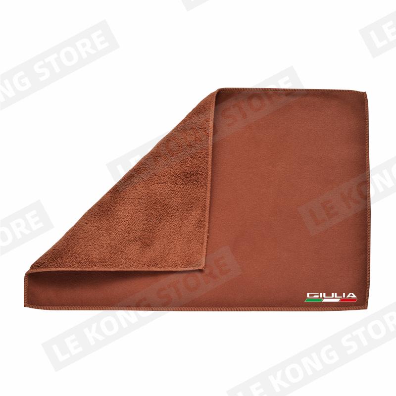For Alfa Romeo Giulietta Stelvio Giulia Italian Flag Logo Cleaning Drying Cloth Car Wash Towel Soft Wash Double Layer Rags