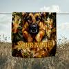 1PC Custom Name Autumnal German Shepherd Portrait flannel blanket versatile,all-season throw suitable for the living room,bedroom,camping,travel,and g