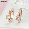 SIMJOO Simple Rose Gold Color Temperament Stylish Zircon Earrings