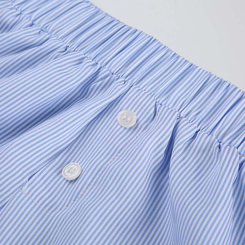 Повседневные шорты с полосатым принтом для женщин, эластичный пояс, модные низы на пуговицах, уличные шикарные базовые свободные шорты Y2K