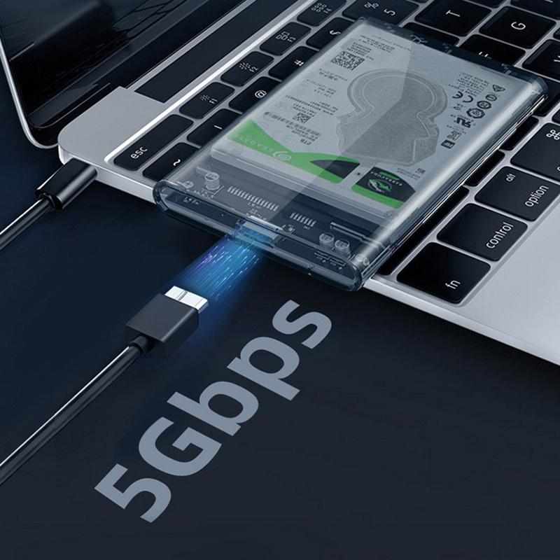 Прозрачный внешний корпус для жесткого диска 2,5 или 3,0 дюйма HDD SSD Micro-b на USB 3.1 Корпус для диска 4 ТБ Совместимый UASP SATA III Ноутбук