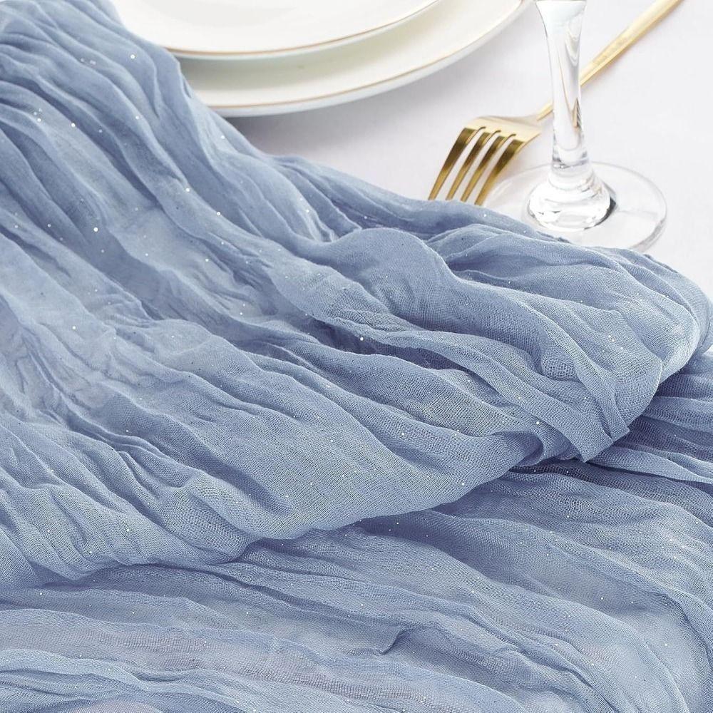Semi-Sheer Cheese Cloth Table Runner Multicolor Shimmer Wedding Table Runner Fine Flash Country Wedding Decoration Wedding Decor