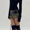Women's Sexy Mini Tie Leather Large Belt Street Punk Hottie Pleated Skirt
