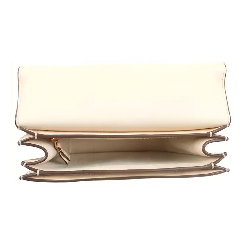 TORY BURCH Britten Simple and Fashionable Hollow Double T Logo Flip Opening Adjustable Metal Chain Cowhide Crossbody Shoulder Bag Women's 140987-122