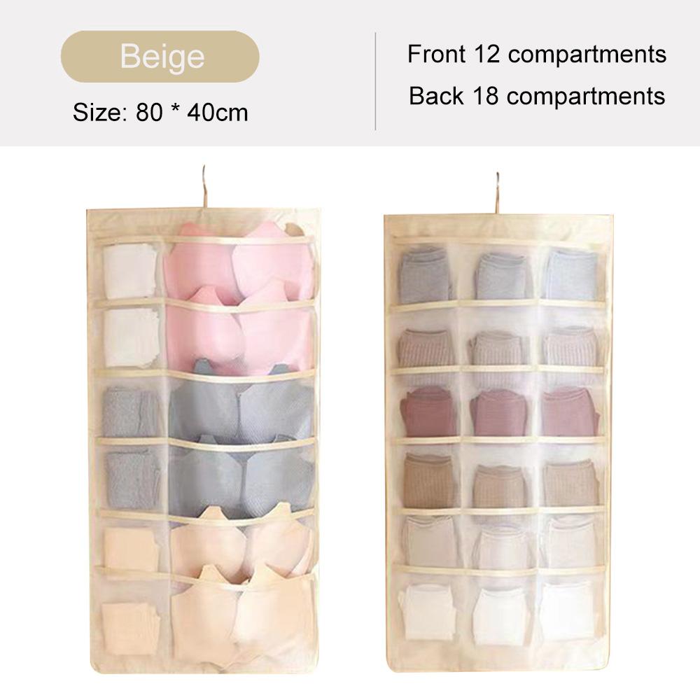 Двусторонняя подвесная сумка, складная сумка для хранения одежды, прозрачные носки, бюстгальтер, вешалка для нижнего белья, сумки-органайзеры для гардероба