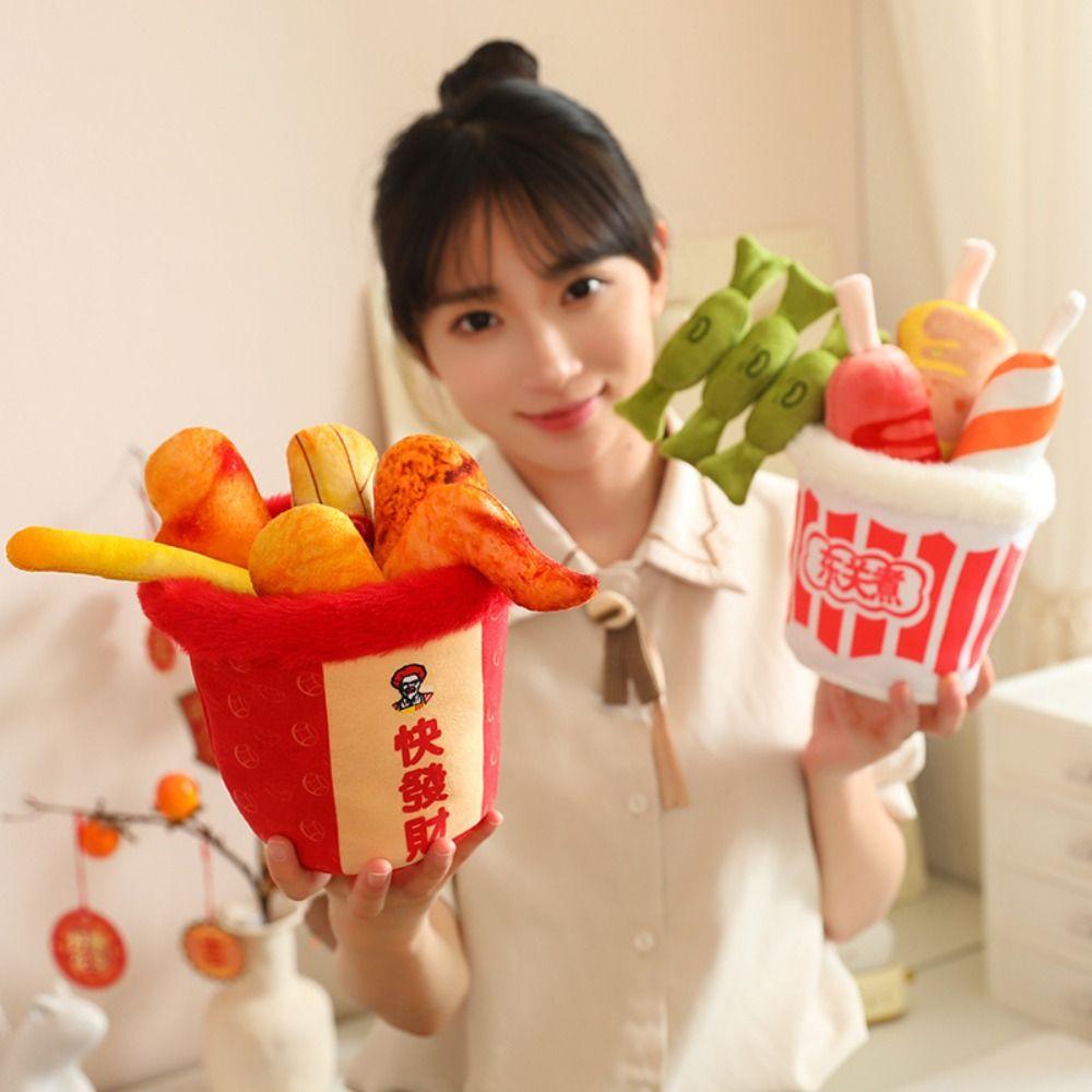 Meatballs Stuffed Plush Plants Pretend Cooking Hot Pot Skewers Stuffed Toys Birthday Gifts