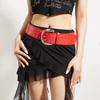 Punkinspired Leather Belt With Rivets And Silver Buckle For Casual Outfits