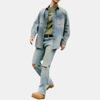 Levis SS25 Потертая джинсовая куртка с застежкой на пуговицы Мужская верхняя одежда Синяя Серая 004GK-0001