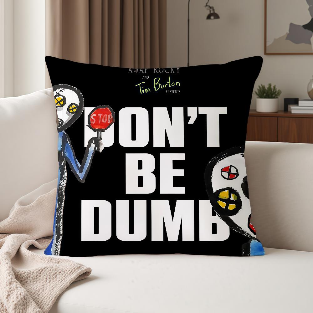 Rapper AAsap RRockyS Dont Be Dumb Pillow Case Suitable For Bedrooms Living Rooms Cars Home Decoration
