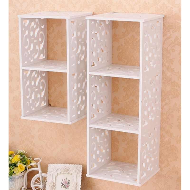 Shelf Storage Creative Wall Mounted Grid Rack Bedroom Nightstand Decorative