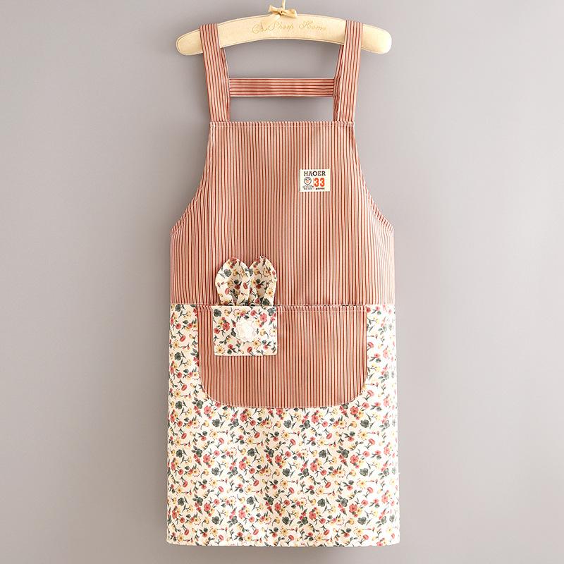 2025 Canvas Apron Women Cute Home Kitchen Anti-fouling Wear-resistant Breathable Cooking Apron Workwear with Large Pocket