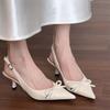 Летние Новые После Кольца Ремень Сексуальные Банкетные Туфли-лодочки с Острым Носком Удобные Однотонные Элегантные Босоножки на Высоком Каблуке
