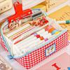 Korean Style Grid Stationery Bag Desktop Storage Dopamine Pencil Pouch  Stationery Holder
