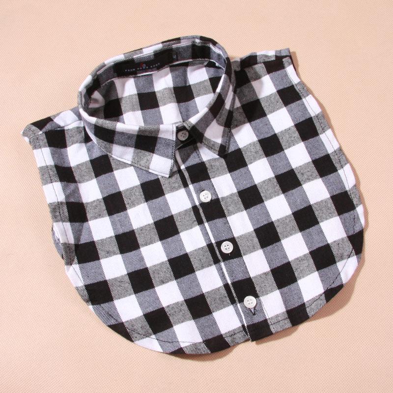 Plaid Women Shirt False Collars White Removable Lapel Collars For Women Fake Collar Women Detachable Collars Nep Kraagie