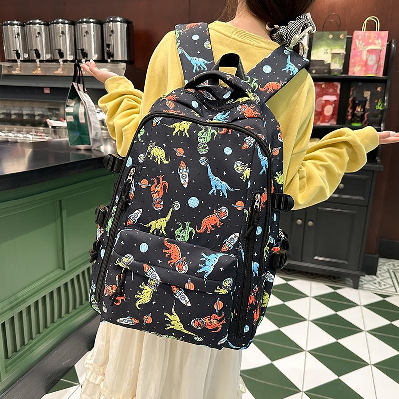 Рюкзак с принтом граффити большой емкости для школьников младших классов, школьная сумка для путешествий на открытом воздухе