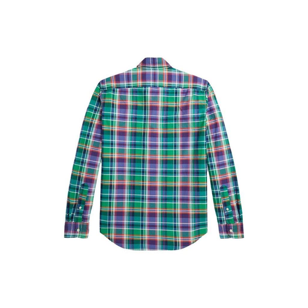 Polo Ralph Lauren клетчатая однобортная рубашка с воротником-стойкой, повседневная, с длинным рукавом, мужские рубашки, многоцветные MNPOWOV16823241-999