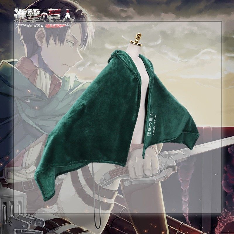 Attack on Titan Cosplay Costume Wings of Freedom Cloak Survey Corps Flannel Cape Nap Blanket