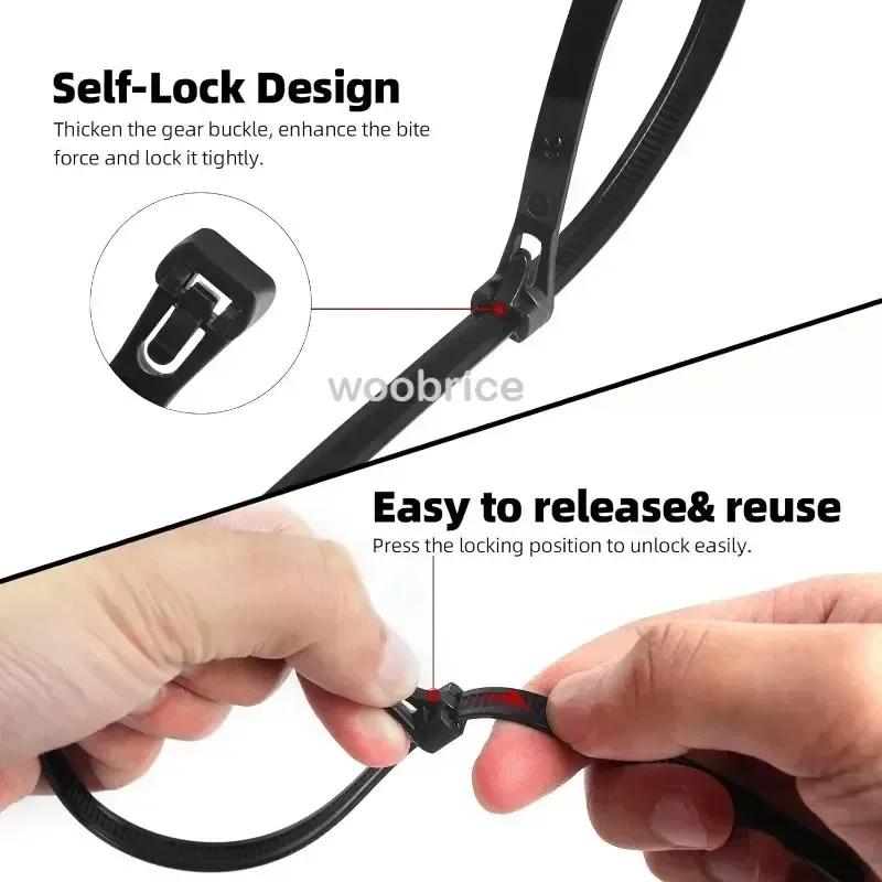 Plastic Clamping Collar Cable Tie Clamping Scratch Cable Attache Cable Velcro Self Locking Nylon Cables Ties Fastening