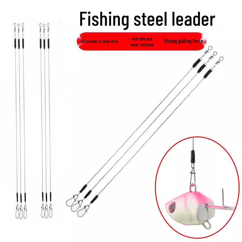 Стальной поводковый материал, устойчивый к порезам, для морской рыбалки - Идеально подходит для Тайрабы, Морского леща и Скумбрии. Прочный Мягкий Поводок для Ловли на Воблер.