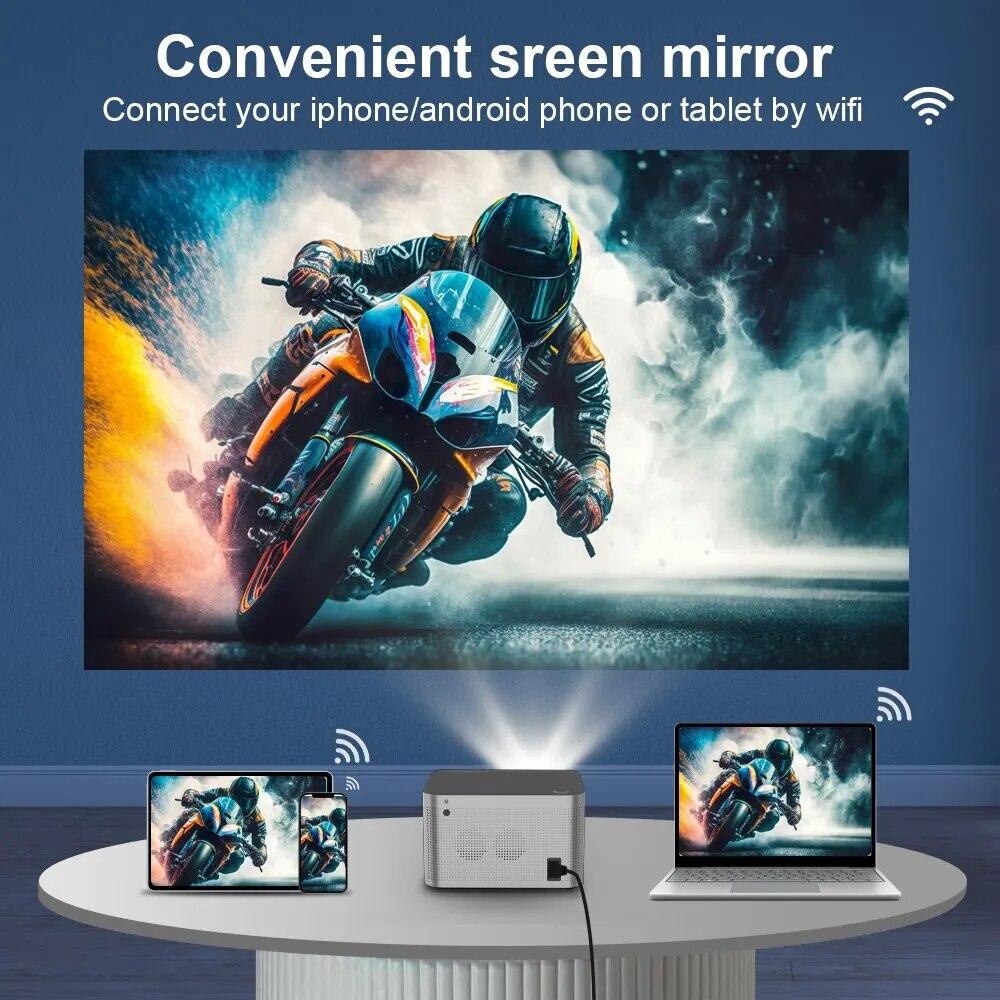 New Projector Hy350 Android 11 Real 4K 1920*1080P Wifi6 580ANSI Allwinner H713 32G Voice Control BT5.0 Home Cinema Projetor
