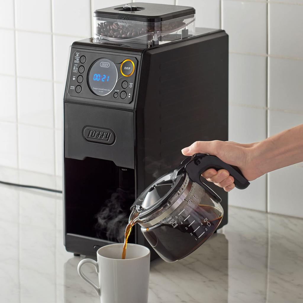 Индивидуальная капельная кофеварка с полностью автоматической мельницей Дробилка Помол зерен Плавная регулировка температуры 3 уровня вкуса Функция таймера Режим очистки