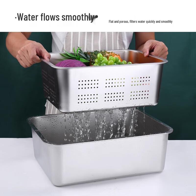 Stainless Steel Rectangular Deep Basin
