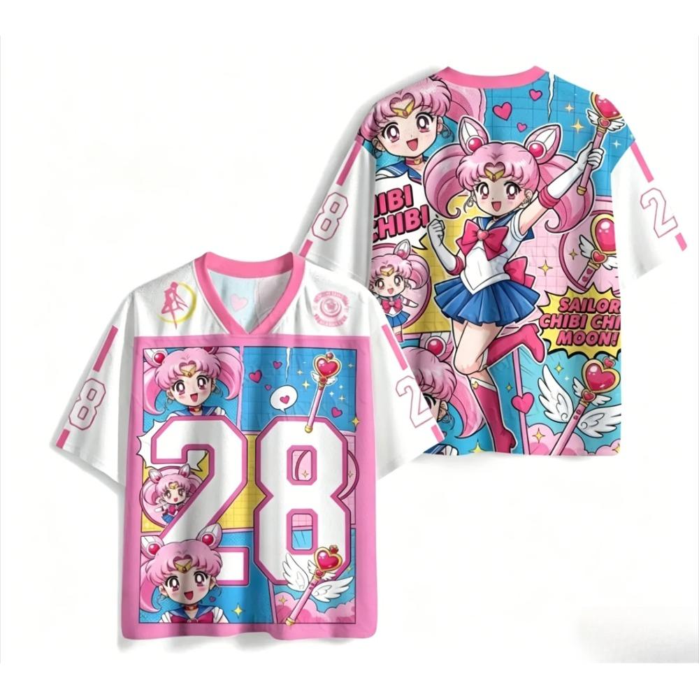 2026 Summer Sailor Moon 3D Printed Casual Style T-shirt Breathable Fashion Outdoor Sports Short Sleeve Tops