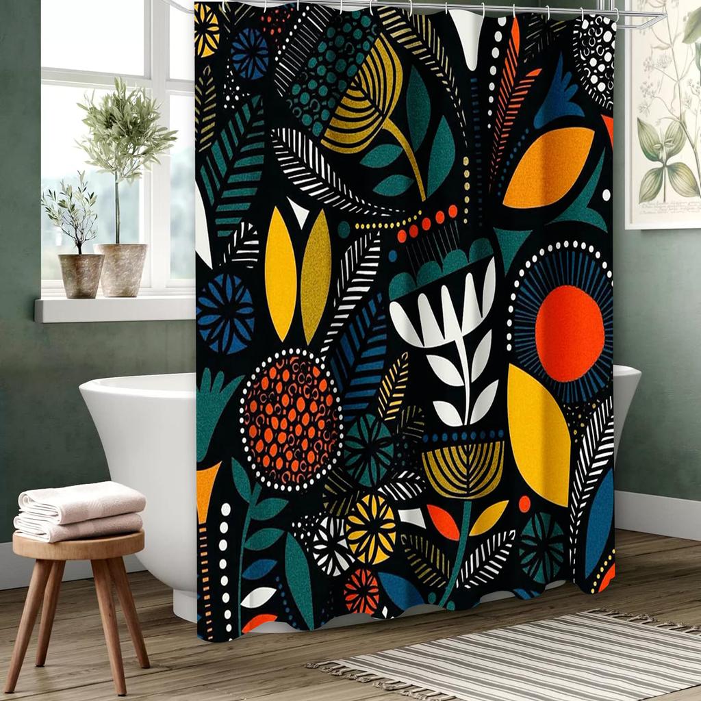 Тропическая Растение Занавеска для Ванной Комнаты Водонепроницаемая Занавеска для Душа с 12 Крючками Домашний Декор Бесплатная Доставка