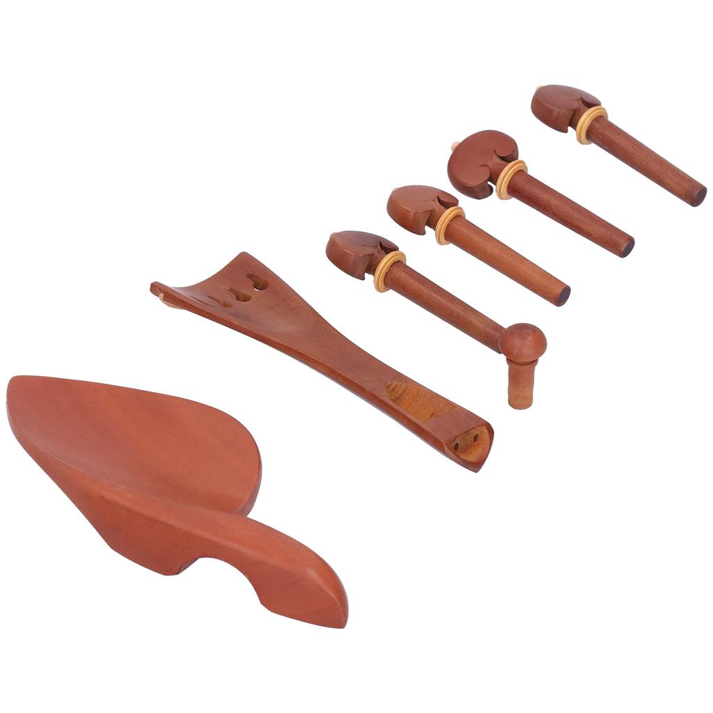 Violin Chin Rest Set 4 4 Wood Tailpiece Tuning Peg End Button Kit Parts Accessory BZ10