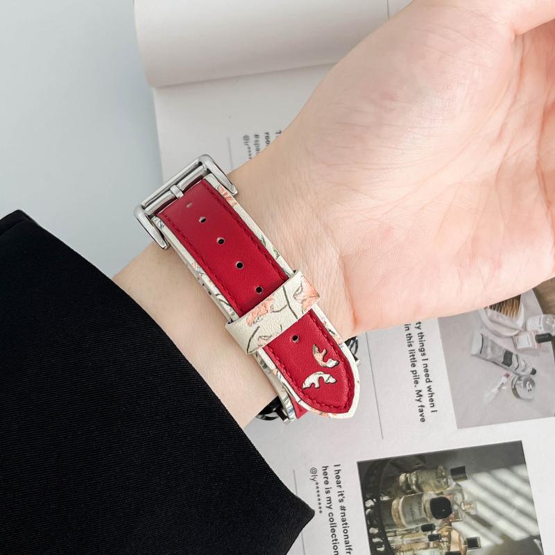 Кожаный ремешок для Apple Watch band 45мм 41мм 44мм 40мм 49мм 42мм Браслет-ремешок в стиле 'бабочка' iWatch Ultra 9 8 SE 7 6 5 4 3