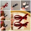 Korean Style Velvet Bow Hairpin Top Barrette Bangs Side Clip Sweet Rhinestone Duck Bill Clip  Party