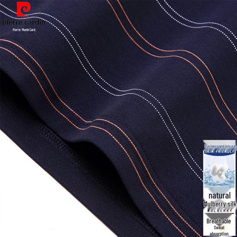 Pierre Cardin Мужская роскошная футболка-поло из смешанного шелка тутового шелкопряда