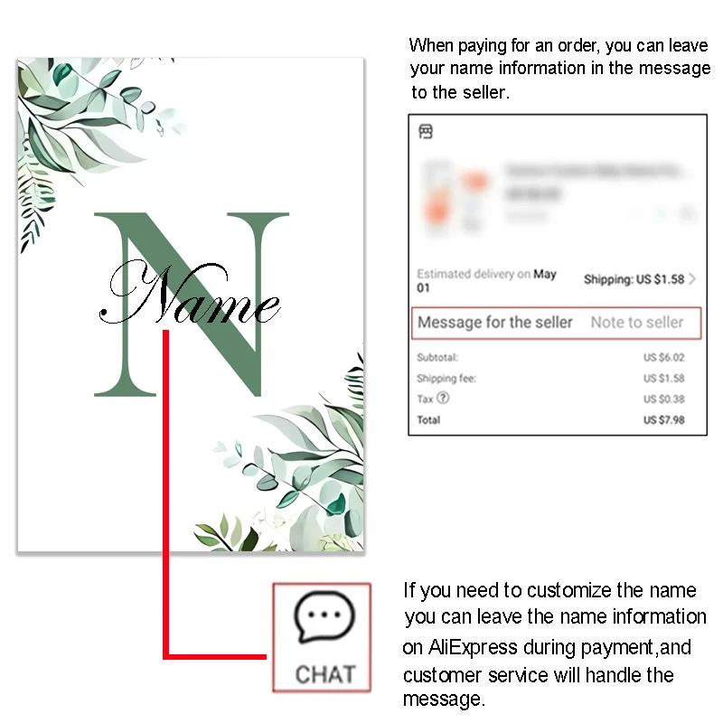 Лесной ребенок персонализированное имя зеленая картина на холсте мультфильм животные постер детская спальня настенное искусство печать картина декор комнаты