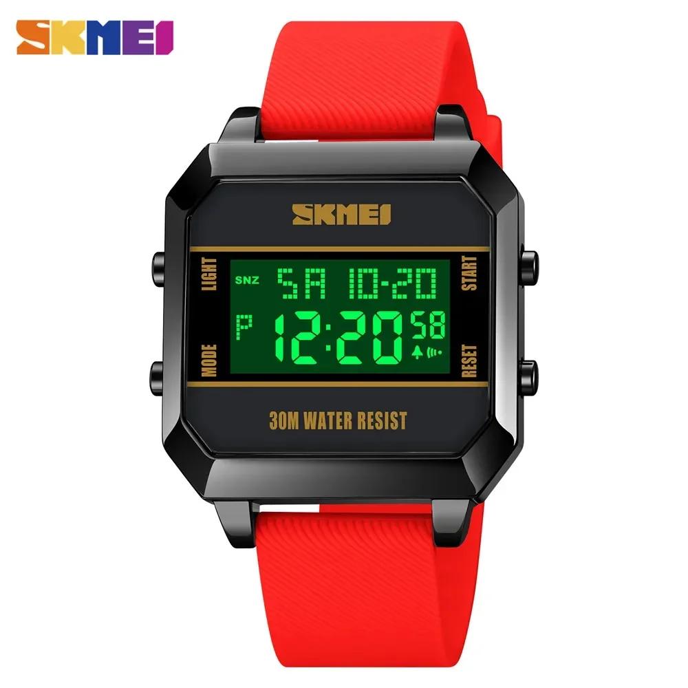SKMEI 1848 Часы reloj hombre Цифровой механизм Наручные часы Для мужчин Спортивные часы Водонепроницаемость 3 Бар Светодиодная подсветка Электронный обратный отсчет