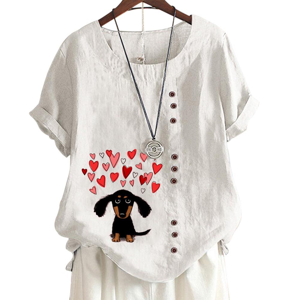 Женский повседневный хлопковый топ с 6 рисунками фламинго, круглым вырезом, короткими рукавами