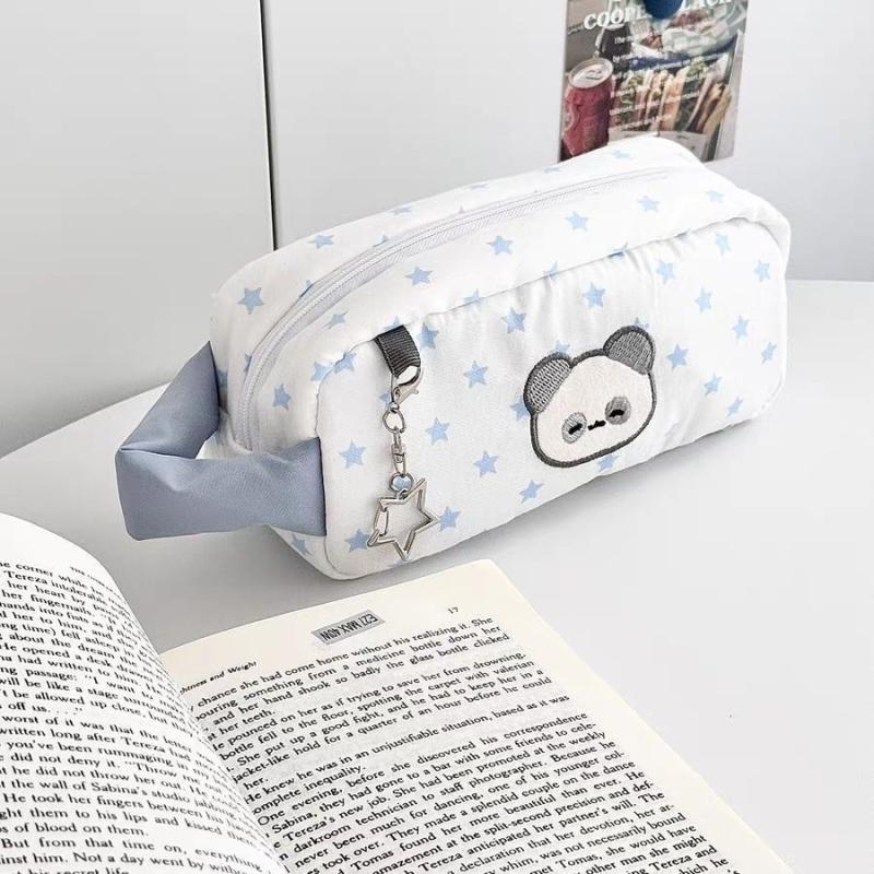 Милый пенал в виде голубого медвежонка, мультяшная сумка для карандашей в виде медведя, косметичка, большая вместимость, сумка для хранения канцелярских принадлежностей, школьные принадлежности для студентов