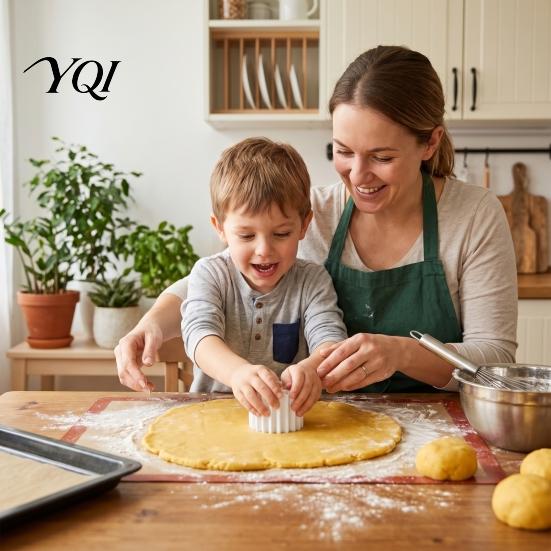Decorative Cookie Cutter Double-Sided Mooncake Press Mold, 2-in-1 Plastic Pastry Stamp, Christmas Homemade Dessert Tree Design Baking Tool for