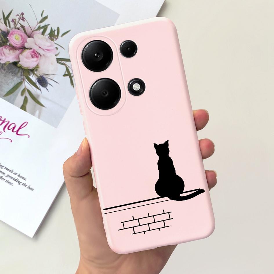 Чехол для Xiaomi Redmi Note 13 Pro 4G 2024 Милое Сердечко Кактус Мягкий Матовый ТПУ Чехол для Xiaomi Poco M6 Pro 4G Note13 Pro Чехол