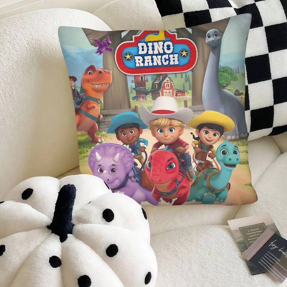 Dino Ranch Pillow Case Fashion Square Pillowcase Bedroom Sofa Room Ins Decoration Leisure