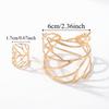 Elegant Open Bangle Ring Set Vintage Retro Jewelry Set Trendy Hollow Leaf Bangle  Special Occasions