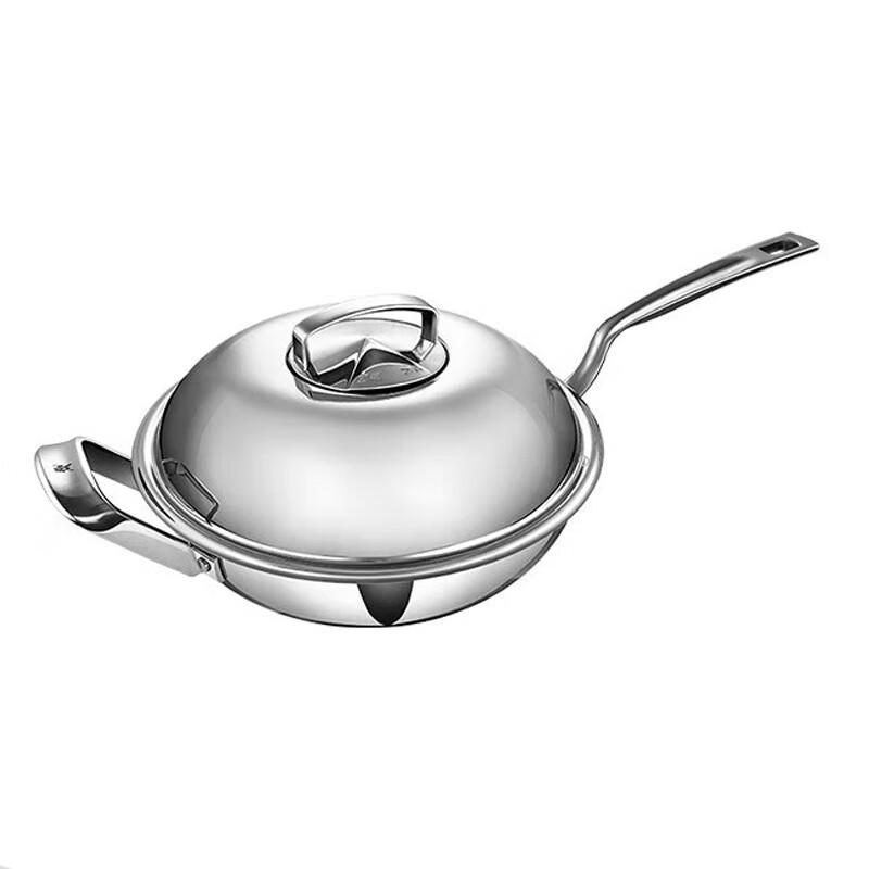WMF 30cm 316 Stainless Steel Long Handle Wok with Lid