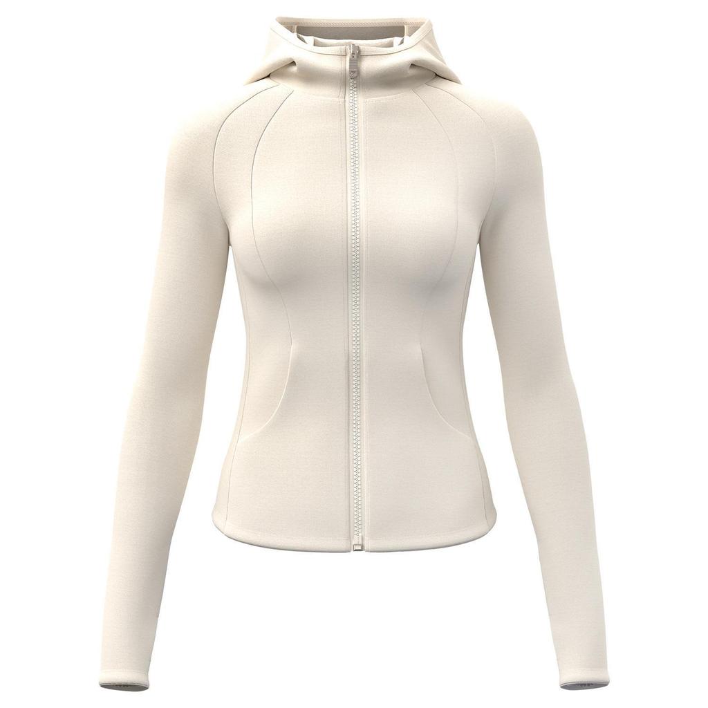 Juyitang осень/зима бархатный толстый приталенный кардиган на молнии: Ветрозащитная спортивная куртка с капюшоном для занятий йогой на открытом воздухе.