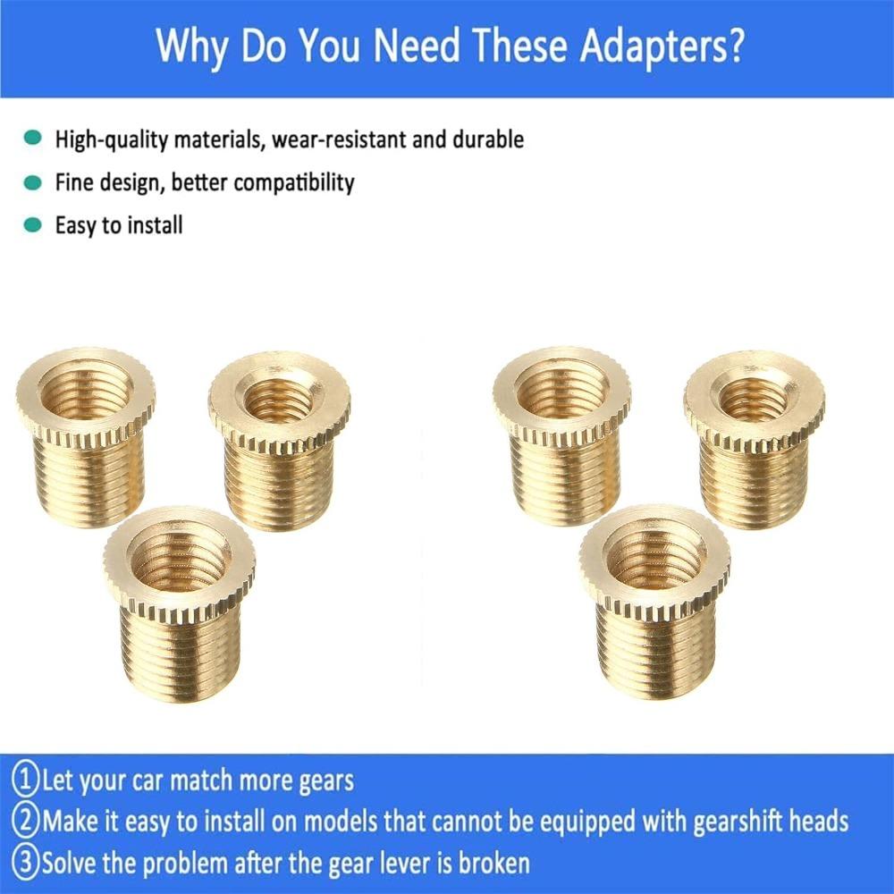 6 шт. Золотые M8X1.25/M10 X1.25/M10X1.5 Латунные Универсальные Адаптеры Ручки Переключения Передач 5 6 Скоростей Механика Автомат