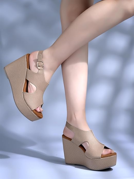 Shoetopia Женские и девичьи босоножки на танкетке с открытым носом Шикарные ремешки на шнуровке | Удобная летняя обувь