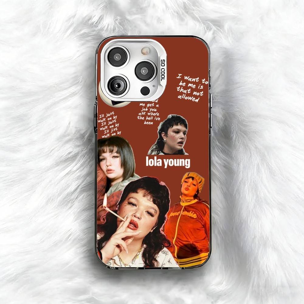 Чехол для телефона с принтом Singer L-Lola Y-Young Для iPhone 16 17 15 14 12 13 Pro Max Черный цвет Ударопрочный чехол