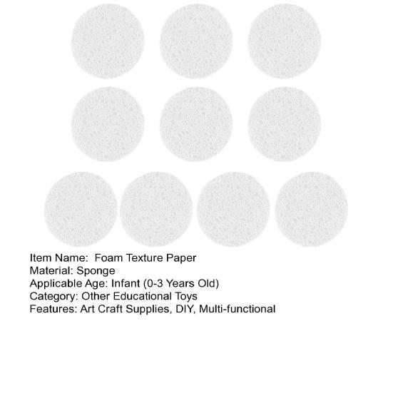 10/20Pcs Foam Texture Paper Round Square White Cellulose Cards Puffy Texture Acrylics Painting Paper 3D Canvas Sponge Kids DIY Art Craft Supplies