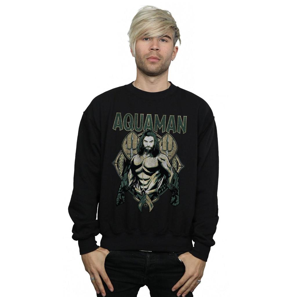 DC Comics Mens Aquaman Scales Sweatshirt