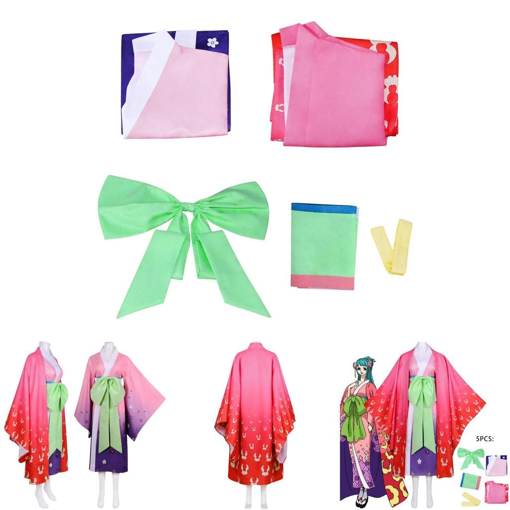 Потрясающее кимоно Кодзуки Хиёри из страны Вано из One Piece для женского косплея