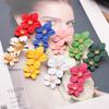 Colorful Flower Earrings for Women Double Layers Statement Earrings Fashion Large Hanging Stud Party DIY Jewelry